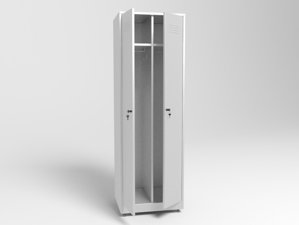 Шкаф для одежды двухстворчатый металлический ШП-02
