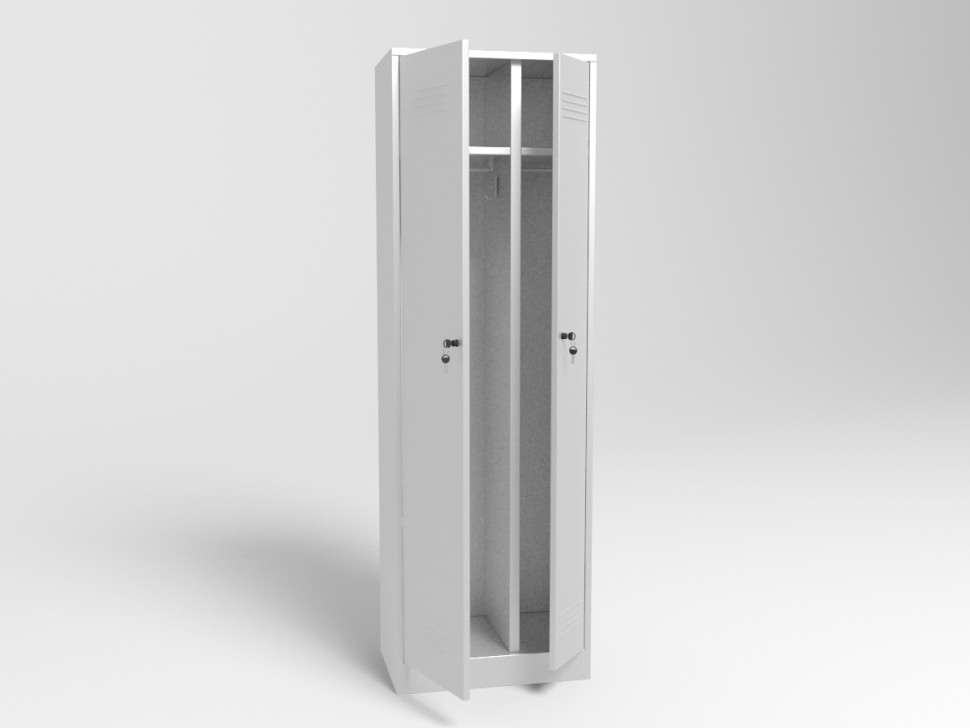 Шкаф для одежды двухстворчатый металлический ШМО-2-М